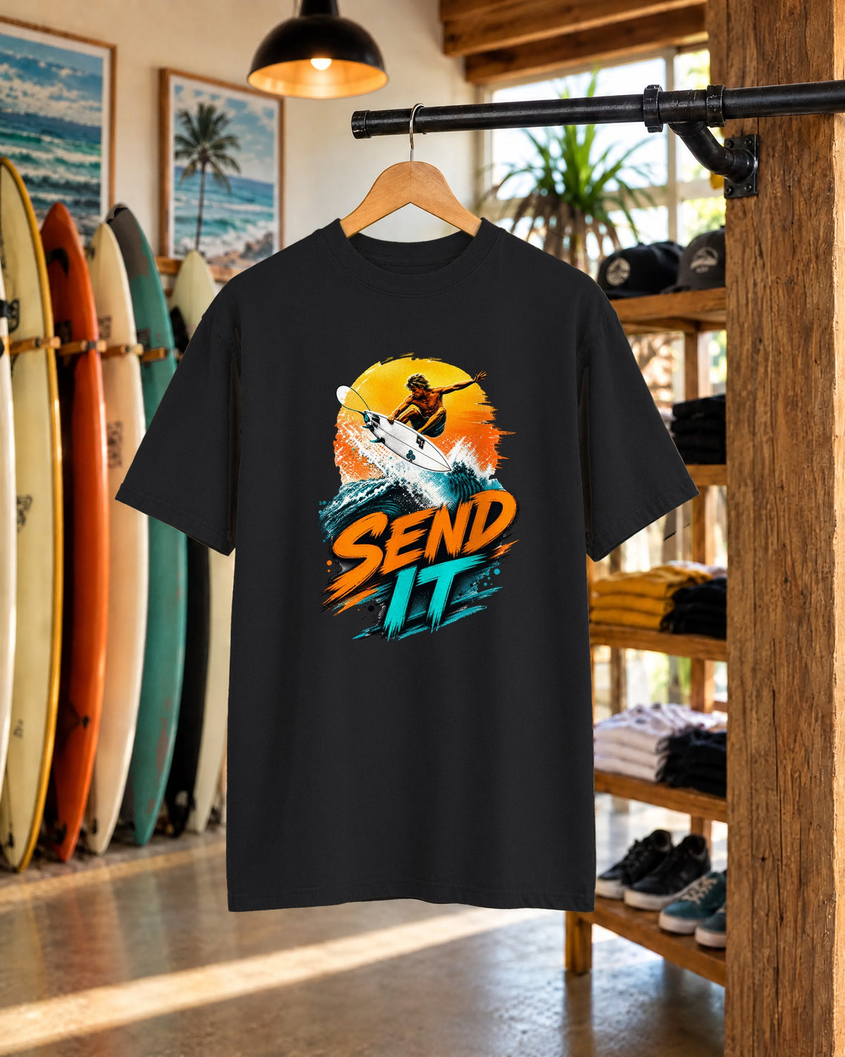 Send It Tee | Bold Surf Shirt | Retro Beach T-Shirt | Comfort Colors Gift
