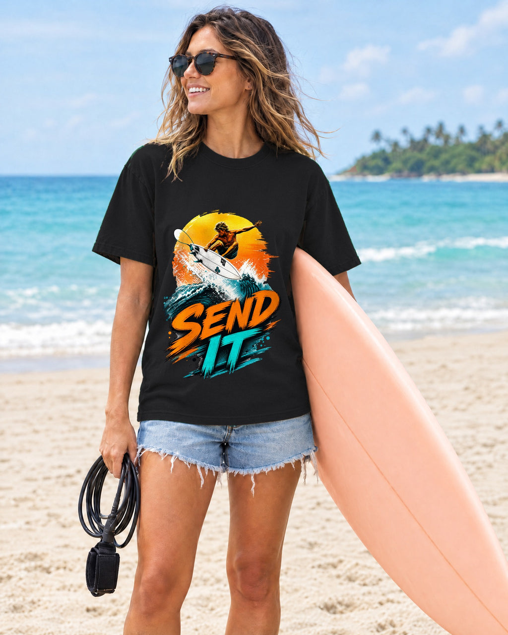 Send It Tee | Bold Surf Shirt | Retro Beach T-Shirt | Comfort Colors Gift
