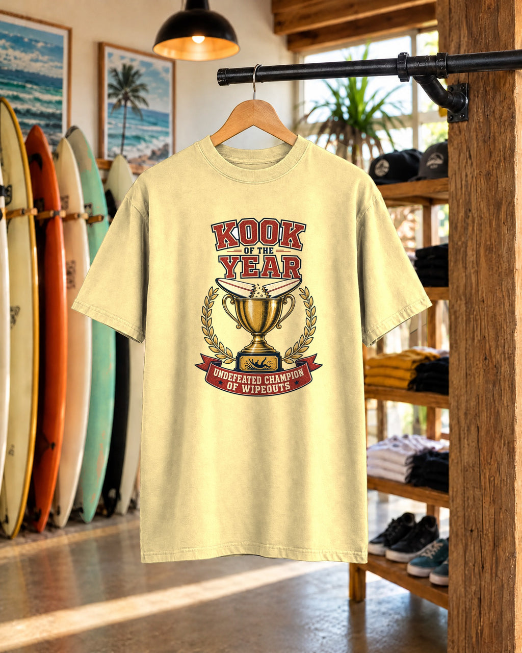 Kook Of The Year Tee | Funny Kook Surf Shirt | Retro Beach T-Shirt | Comfort Colors Gift