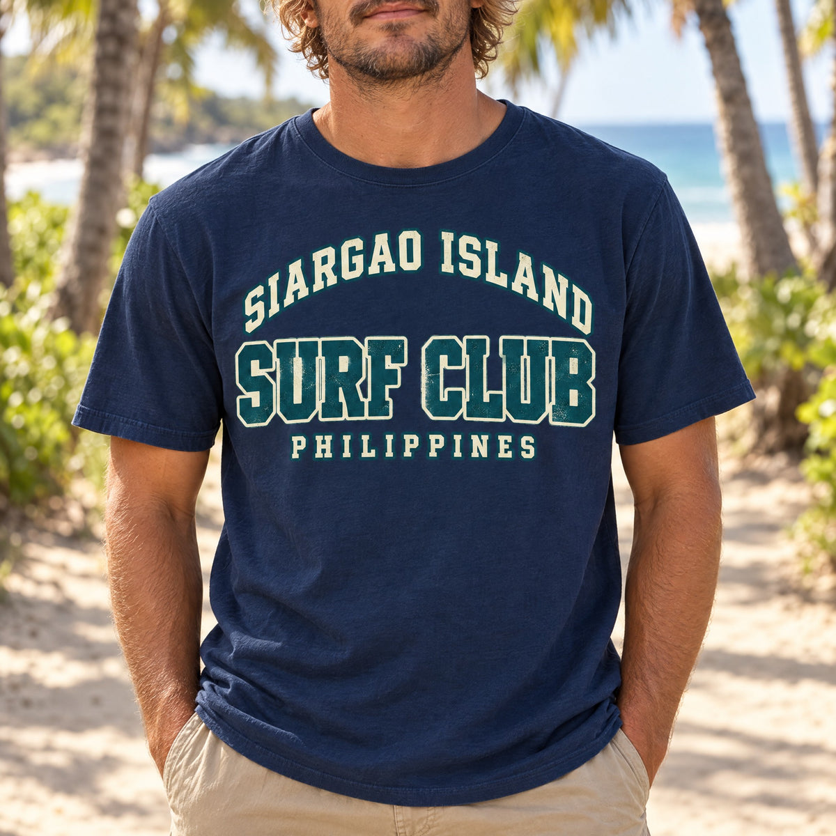 Siargao Island Surf Club Tee | Philippines Surf T-Shirt | Varsity Surf Shirt | Comfort Colors Travel Gift