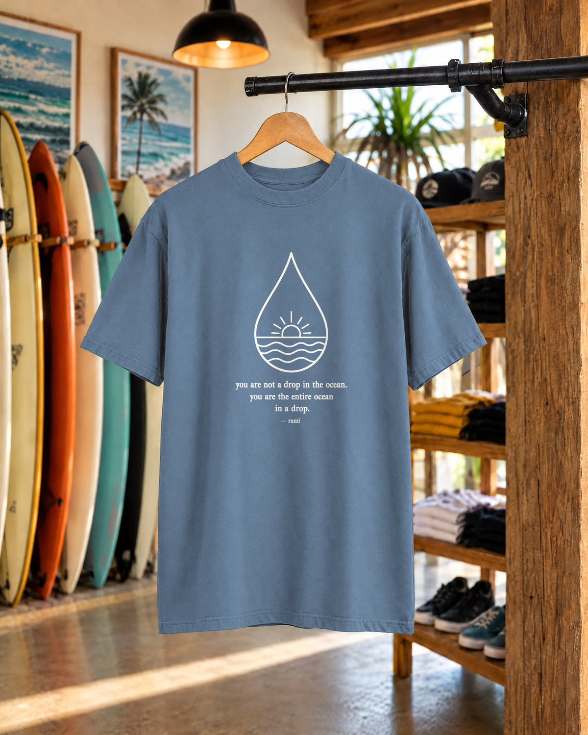 You Are The Entire Ocean In A Drop Tee | Rumi Ocean Quote Shirt | Inspirational Ocean T-Shirt | Comfort Colors
