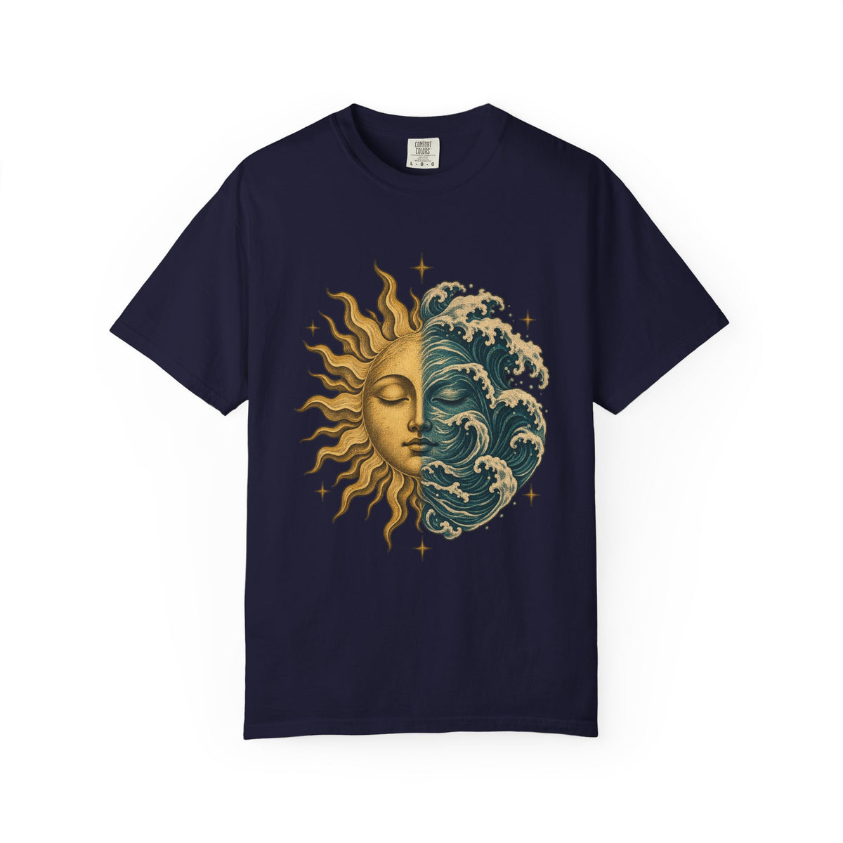 Sun And Sea Celestial Shirt | Vintage Etched Ocean Tee | Comfort Colors T-Shirt
