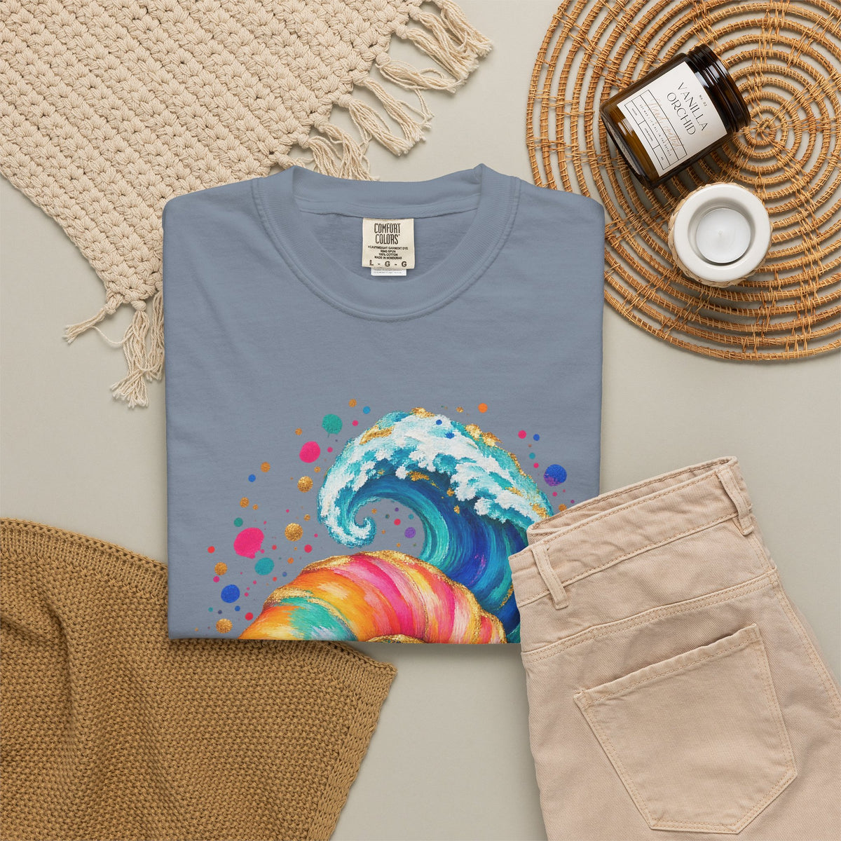 Spiral Seashell Wave Shirt | Pastel Shell Ocean Tee | Comfort Colors T-Shirt