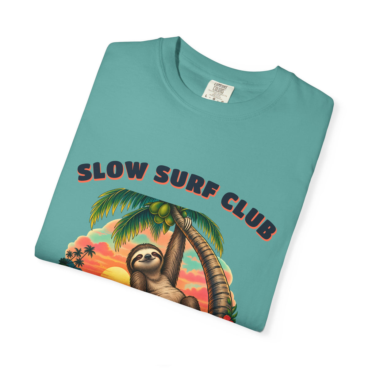 Slow Surf Club Sloth Shirt | Funny Sloth Surf Tee | Comfort Colors T-Shirt