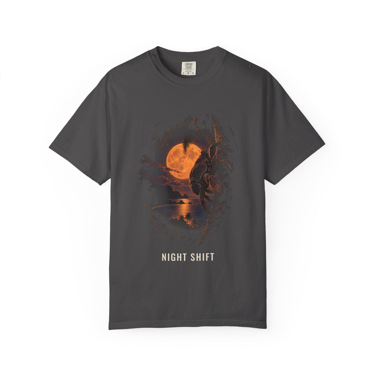 Night Shift Coconut Crab Shirt | Funny Night Owl Crab Tee | Comfort Colors T-Shirt