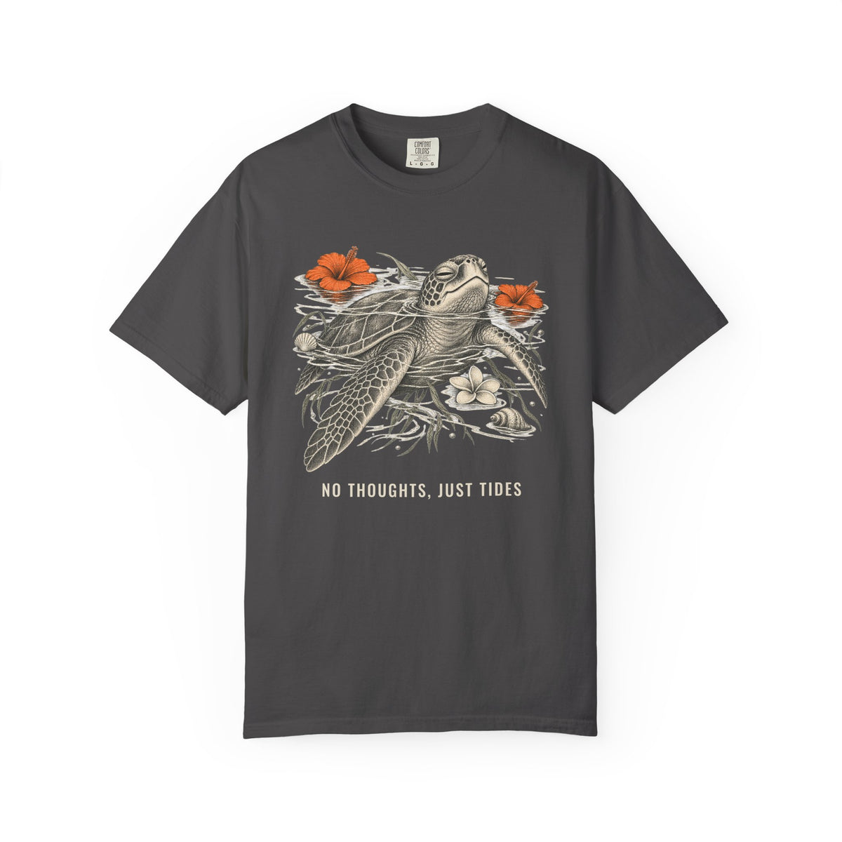 No Thoughts Just Tides Turtle Shirt | Vintage Sea Turtle Tee | Comfort Colors T-Shirt