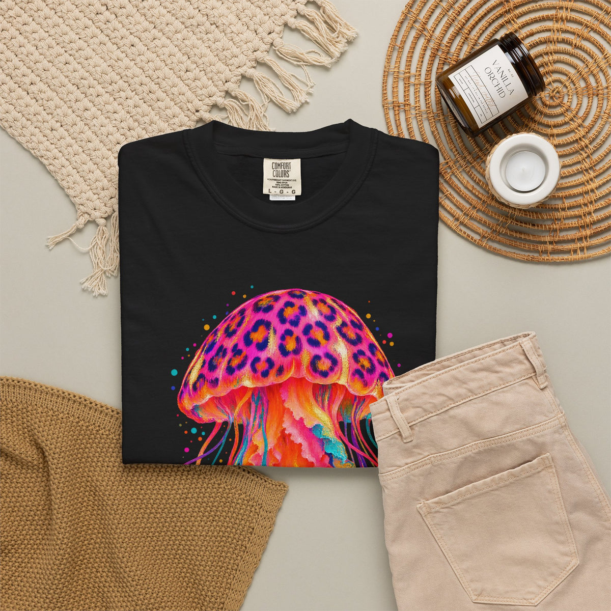 Neon Leopard Jellyfish Shirt | Ocean Jellyfish Tee | Comfort Colors T-Shirt