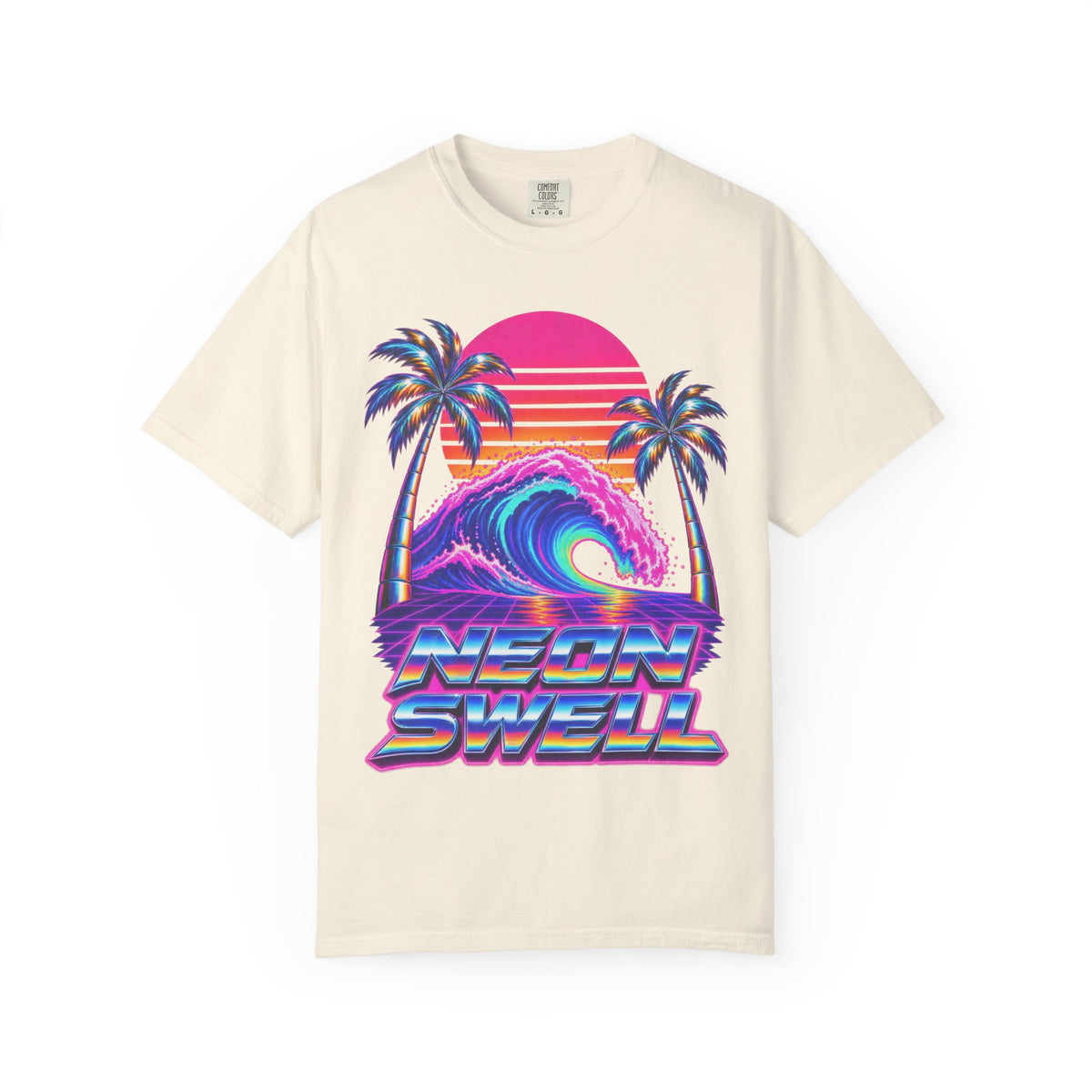 Neon Swell Tee | 80s Neon Surf Shirt | Retro Wave T-Shirt | Comfort Colors