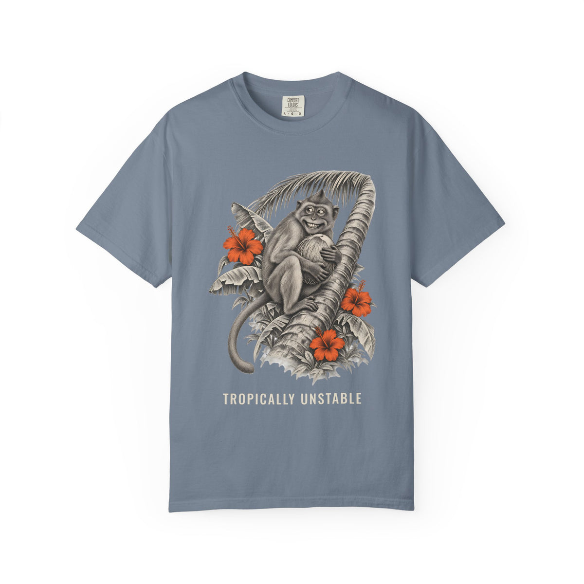 Tropically Unstable Monkey Shirt | Funny Vintage Jungle Tee | Comfort Colors T-Shirt