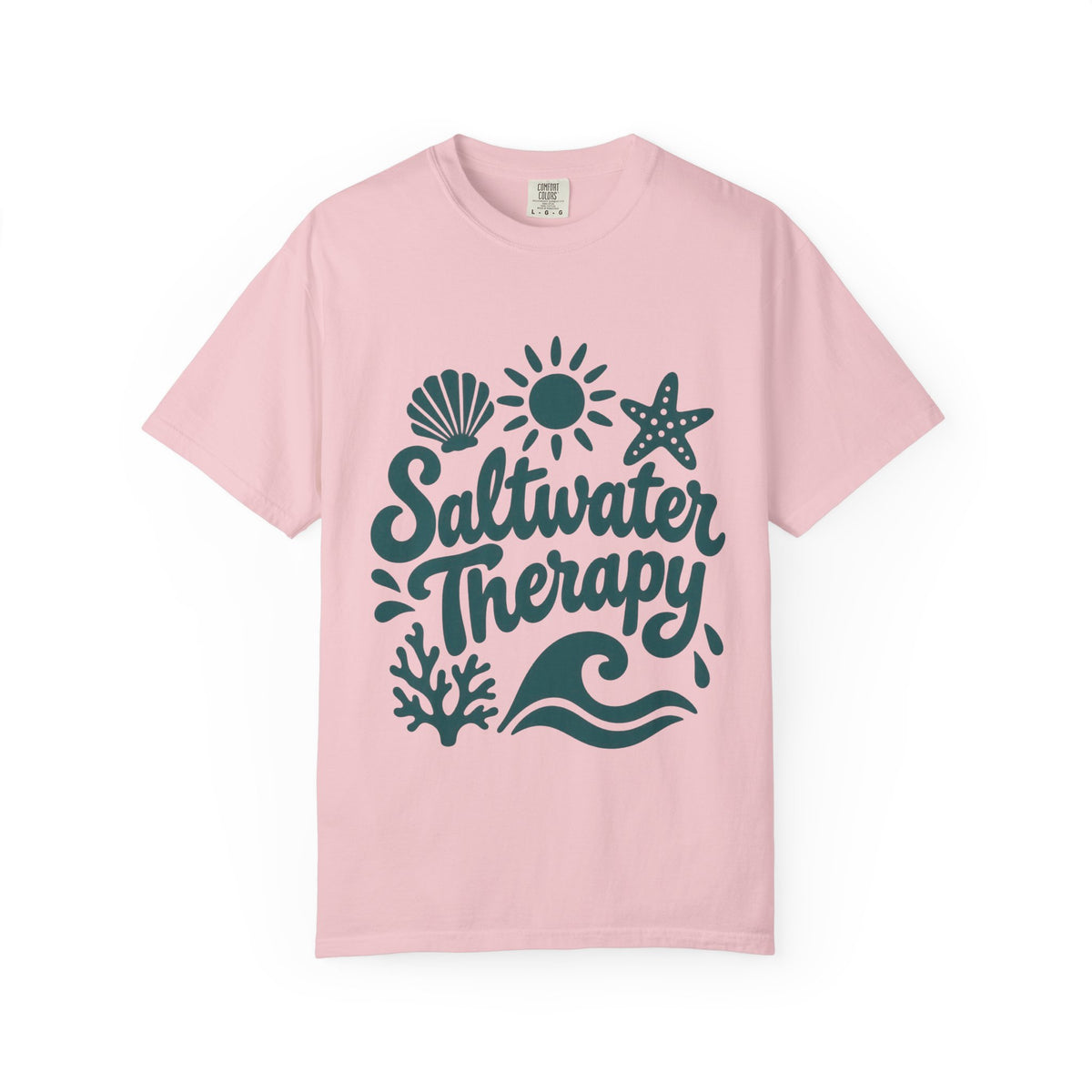 Saltwater Therapy Shirt | Hand Lettered Beach Tee | Comfort Colors T-Shirt
