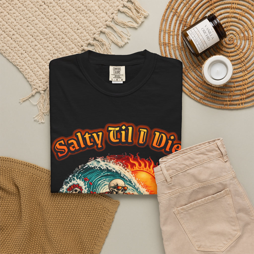 Salty Til I Die Skeleton Shirt | Surf Sleep Repeat Tee | Comfort Colors T-Shirt