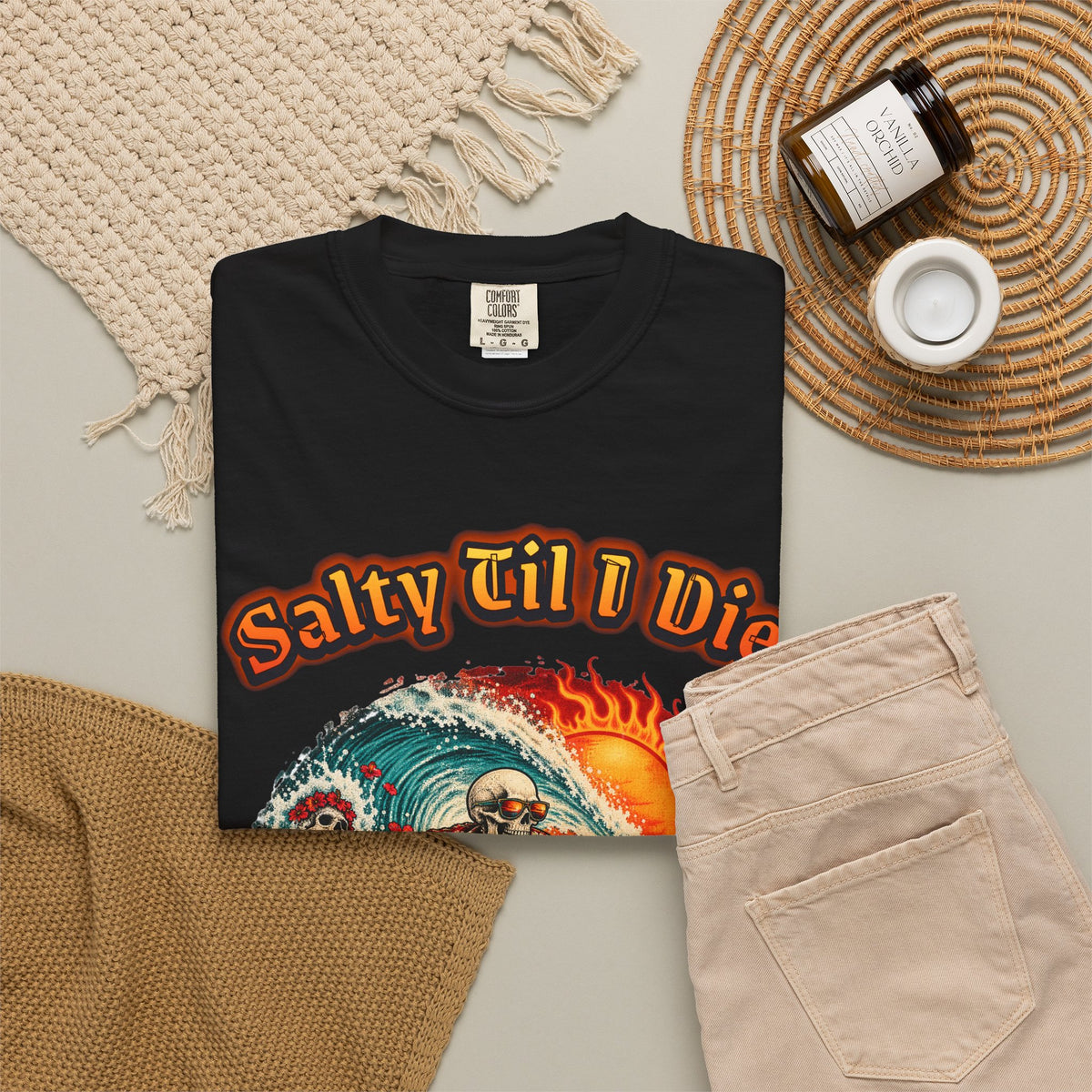 Salty Til I Die Skeleton Shirt | Surf Sleep Repeat Tee | Comfort Colors T-Shirt