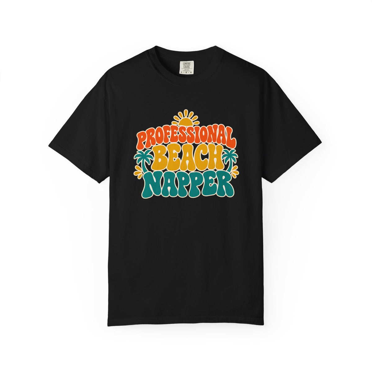 Professional Beach Napper Tee | Funny Beach Shirt | Retro Sun & Palm Vacation T-Shirt | Comfort Colors Beach Gift