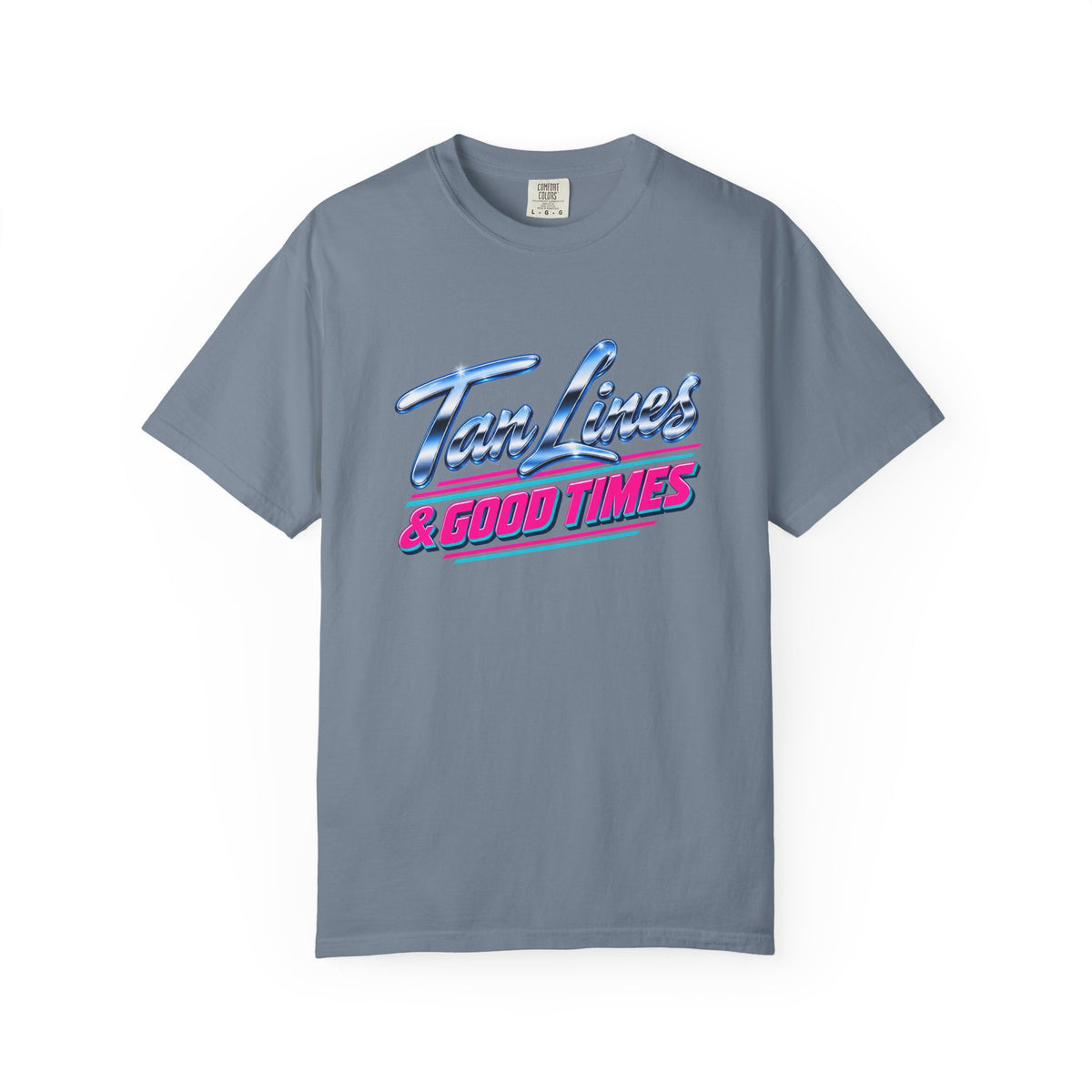 Tan Lines and Good Times Tee | Retro 80s Chrome Summer Shirt | Beach Vacation T-Shirt | Comfort Colors