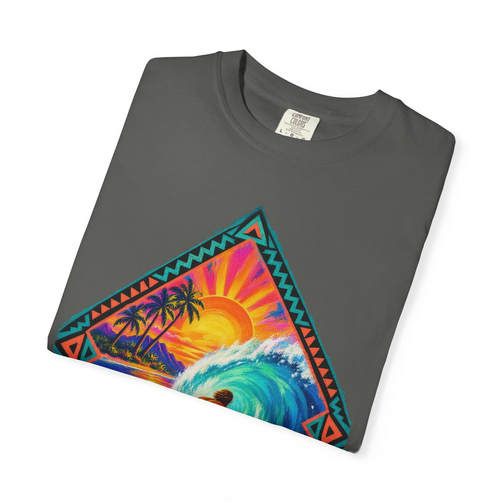 Tribal Barrel Wave Surf Shirt | Polynesian Surfer Tee | Comfort Colors T-Shirt
