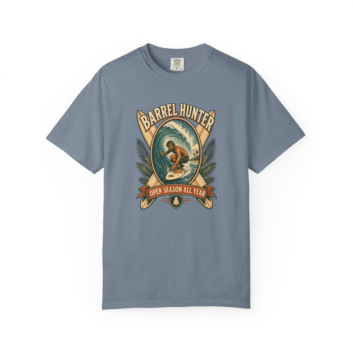 Barrel Hunter Tee | Vintage Barrel Surf Shirt | Retro Beach T-Shirt | Comfort Colors Gift