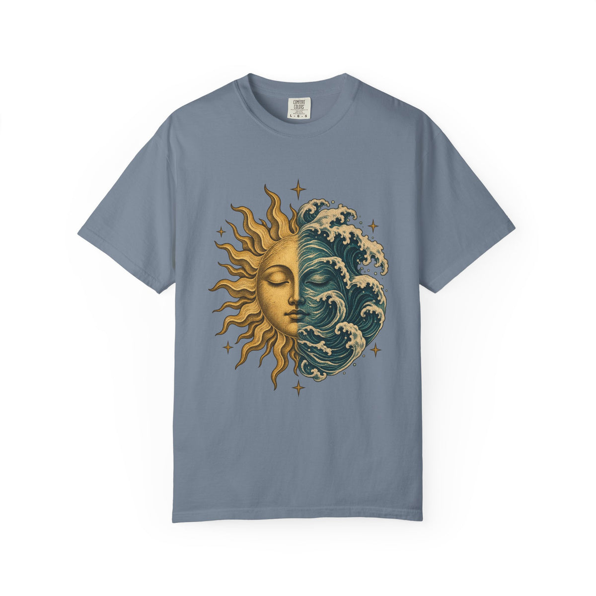Sun And Sea Celestial Shirt | Vintage Etched Ocean Tee | Comfort Colors T-Shirt