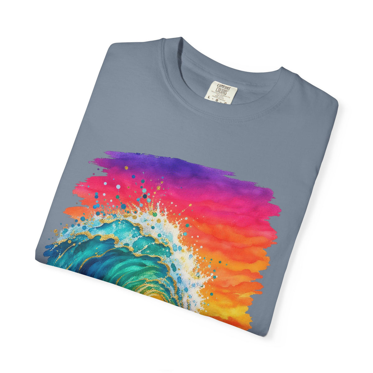 Watercolour Wave Sunset Shirt | Gold Ocean Wave Tee | Comfort Colors T-Shirt
