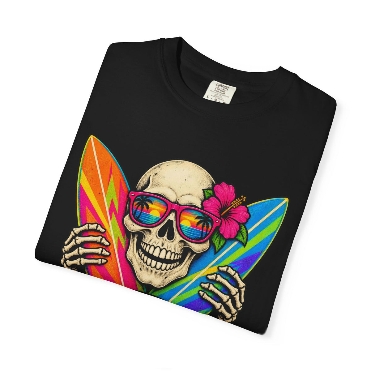 Surf Till You're Bones Tee | Funny Skeleton Surf Shirt | Retro Surfer T-Shirt | Comfort Colors