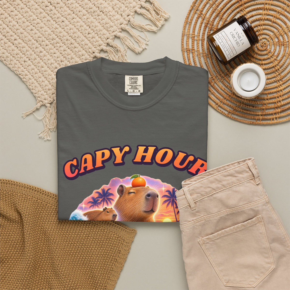 Capybara Bootleg Shirt | Capy Hour Funny Surf Tee | Comfort Colors T-Shirt