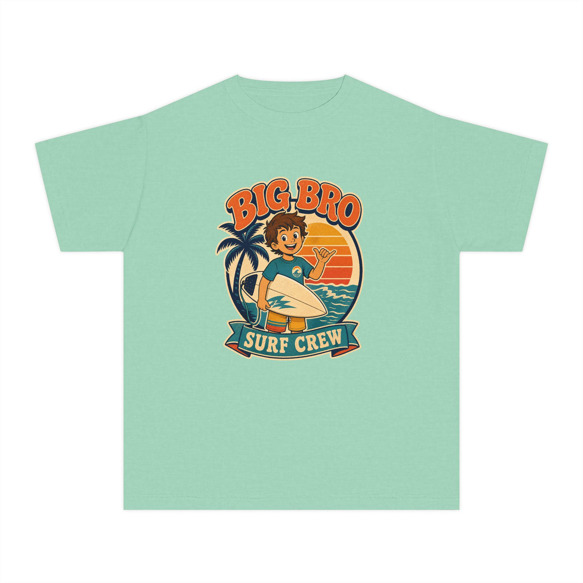 Big Bro Surf Crew Kids Tee | Big Brother Surf Shirt | Youth Beach T-Shirt | Surf Kid Gift