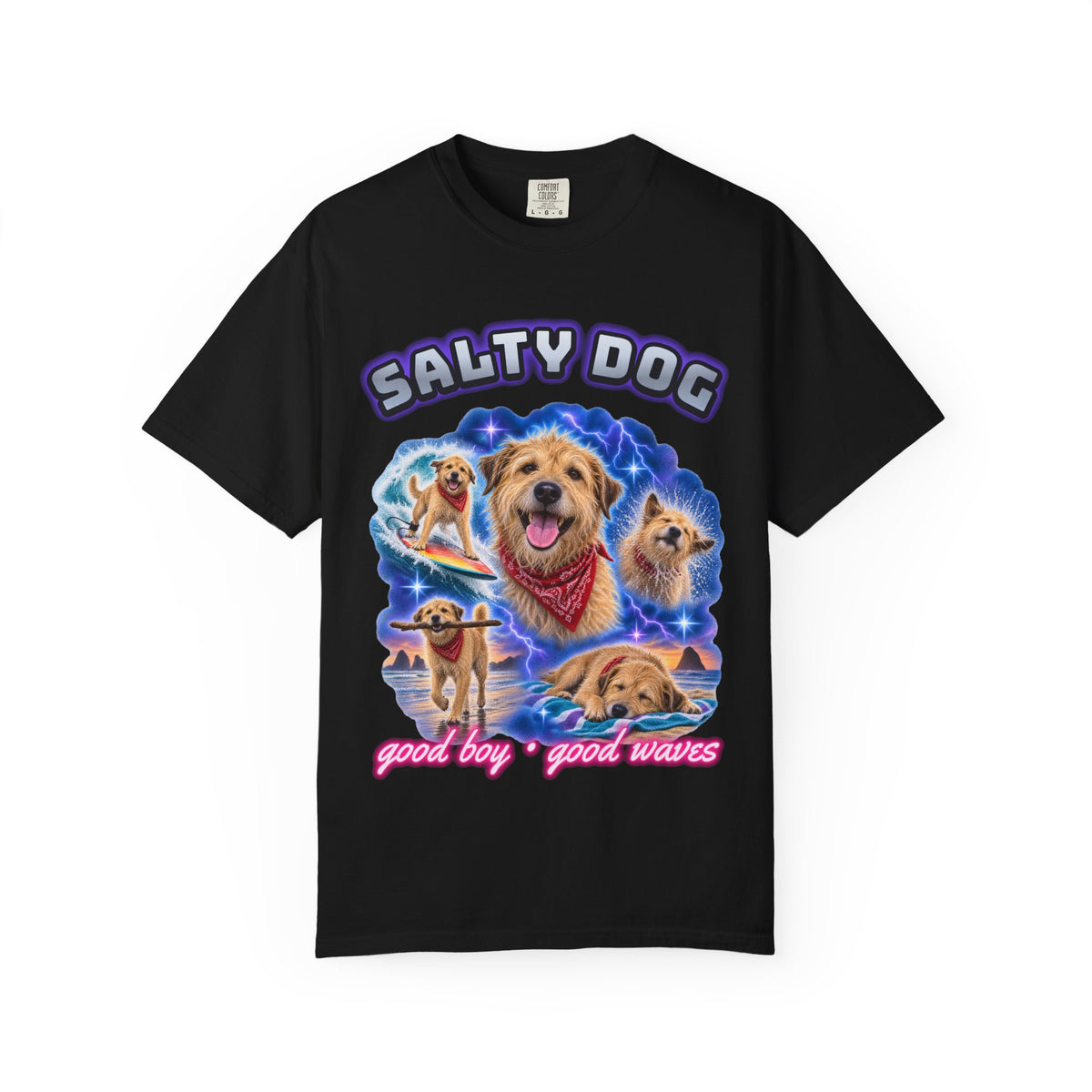 Salty Dog Surf Shirt | Dog Lover Bootleg Tee | Comfort Colors T-Shirt