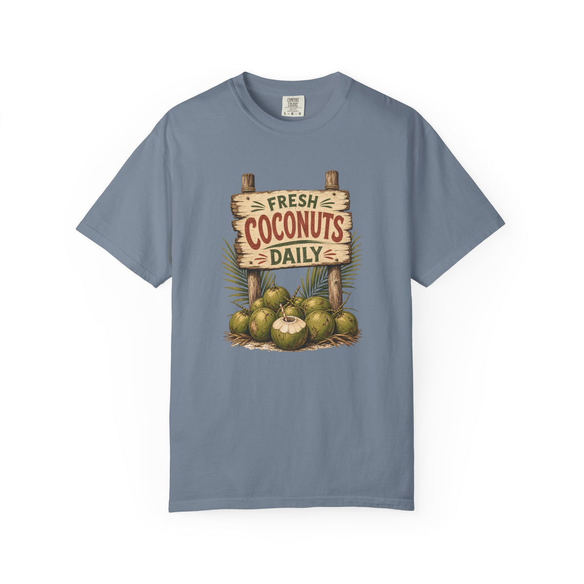 Fresh Coconuts Daily Tee | Vintage Coconut Shirt | Retro Beach T-Shirt | Comfort Colors Gift