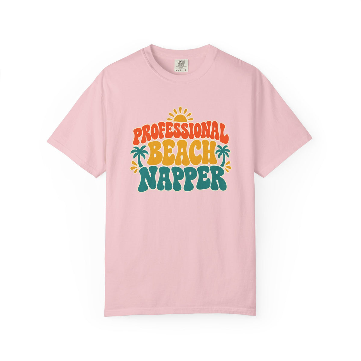 Professional Beach Napper Tee | Funny Beach Shirt | Retro Sun & Palm Vacation T-Shirt | Comfort Colors Beach Gift