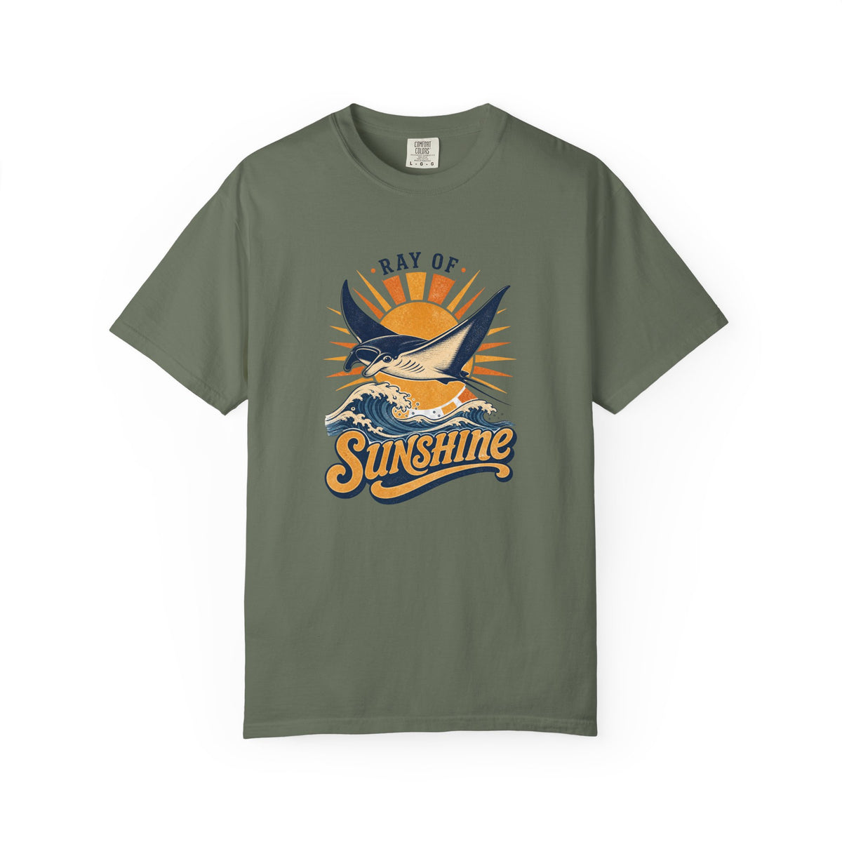 Ray Of Sunshine Tee | Manta Ray Shirt | Retro Beach T-Shirt | Comfort Colors Gift