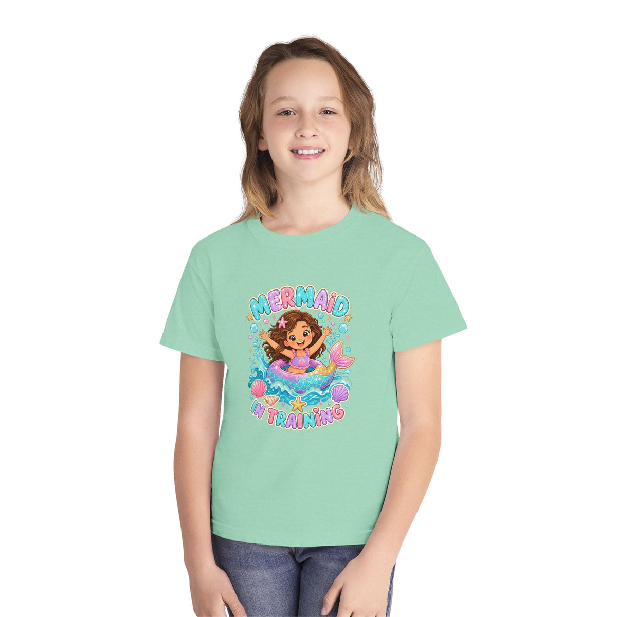 Mermaid In Training Kids Tee | Mermaid Kids Shirt | Youth Beach T-Shirt | Surf Kid Gift