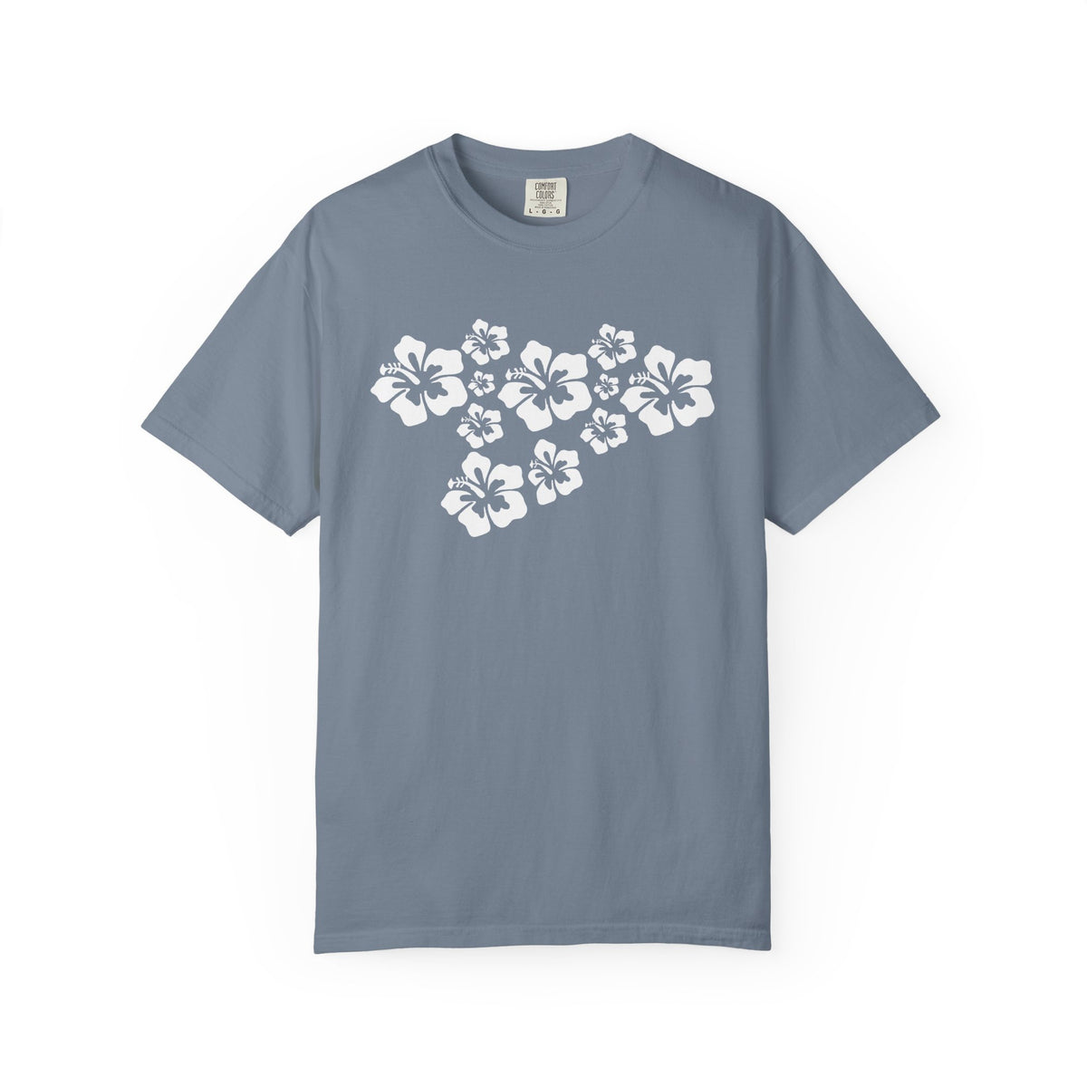 Hibiscus Flowers Tee | White Hibiscus Cluster Shirt | Tropical Island Flower T-Shirt | Comfort Colors