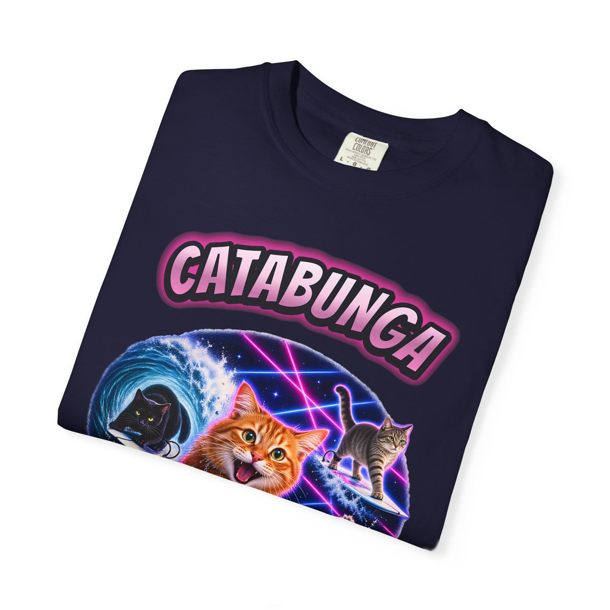 Catabunga Surf Cat Shirt | Funny Cat Bootleg Tee | Comfort Colors T-Shirt
