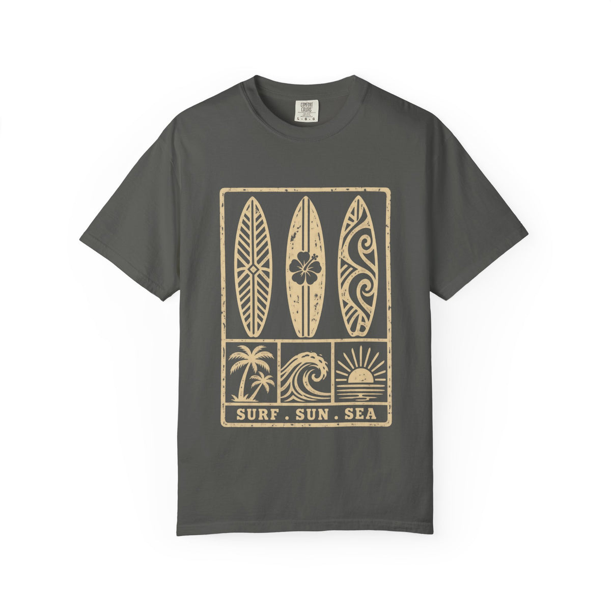 Surf Sun Sea Shirt | Vintage Surfboard Panels Tee | Comfort Colors T-Shirt