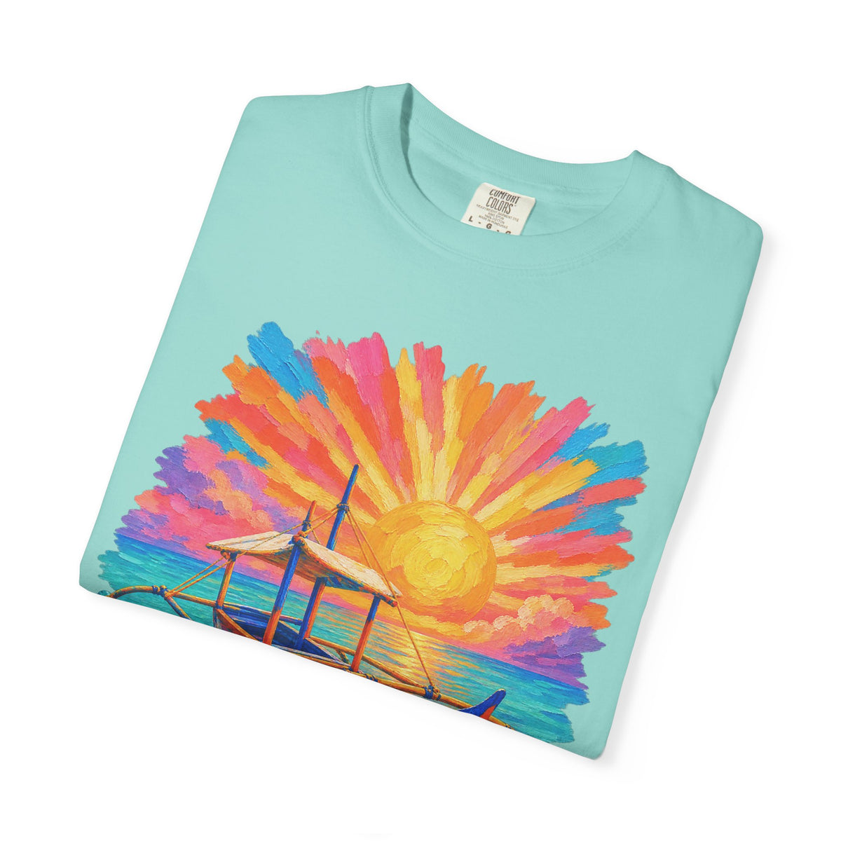 Filipino Bangka Boat Shirt | Philippines Sunburst Beach Tee | Comfort Colors T-Shirt
