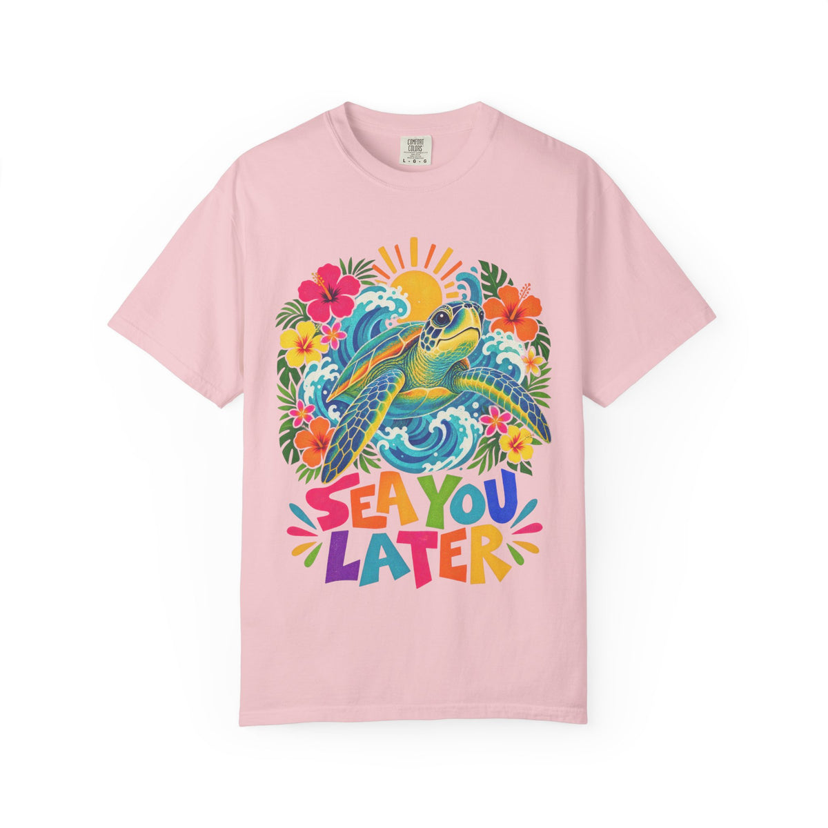 Sea You Later Sea Turtle Tee | Funny Ocean Pun Shirt | Colorful Beach T-Shirt | Comfort Colors