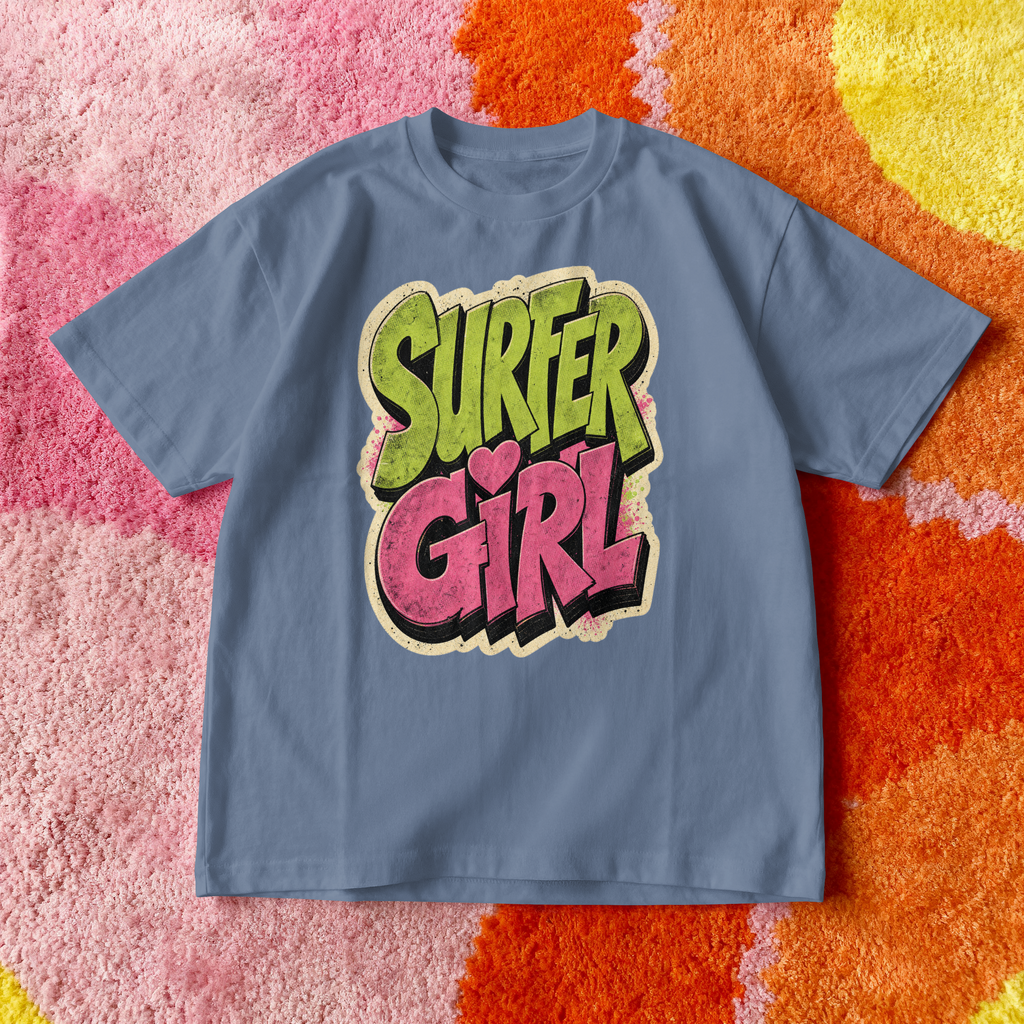 Surfer Girl graffiti art T-Shirt | Surf slogan tee