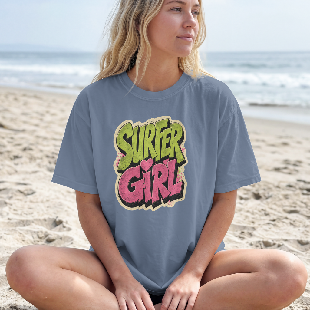 Surfer Girl graffiti art T-Shirt | Surf slogan tee