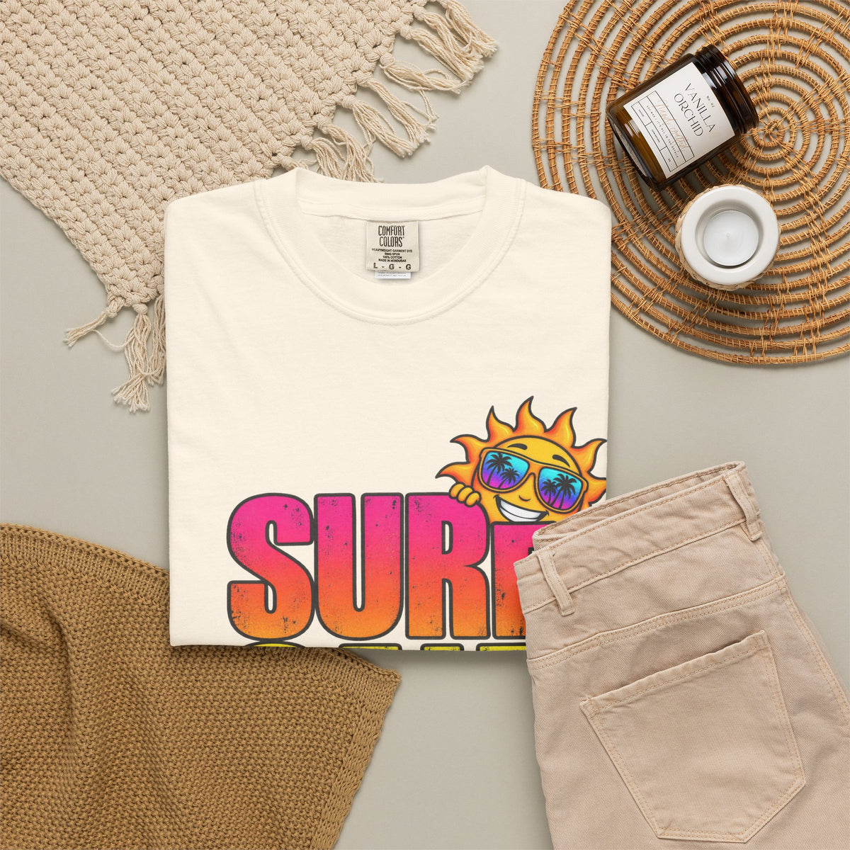 Surf Salt Soul Tee | Retro Surf Graphic Shirt | Colorful Beach T-Shirt | Comfort Colors