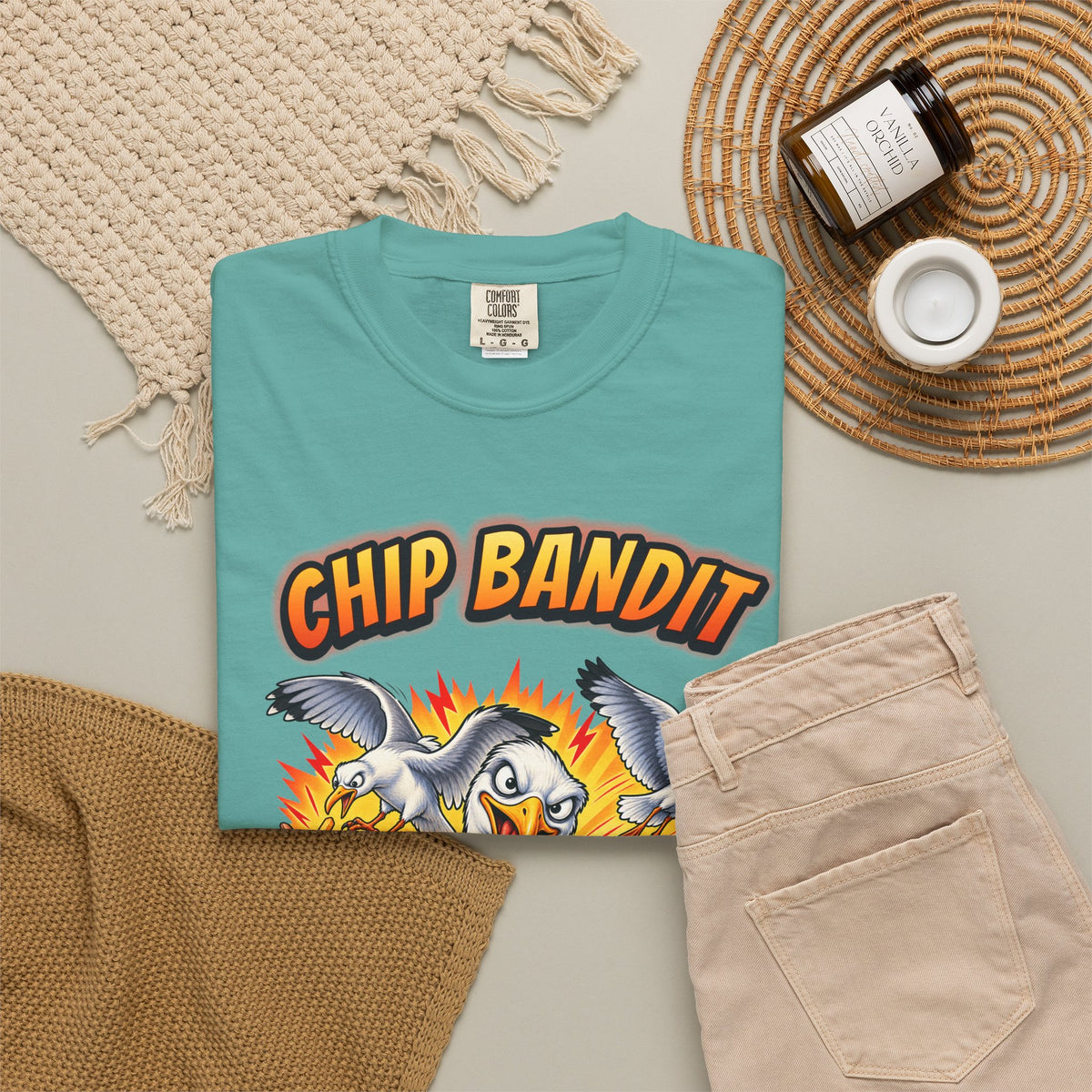 Seagull Chip Bandit Shirt | Funny Aussie Beach Tee | Comfort Colors T-Shirt