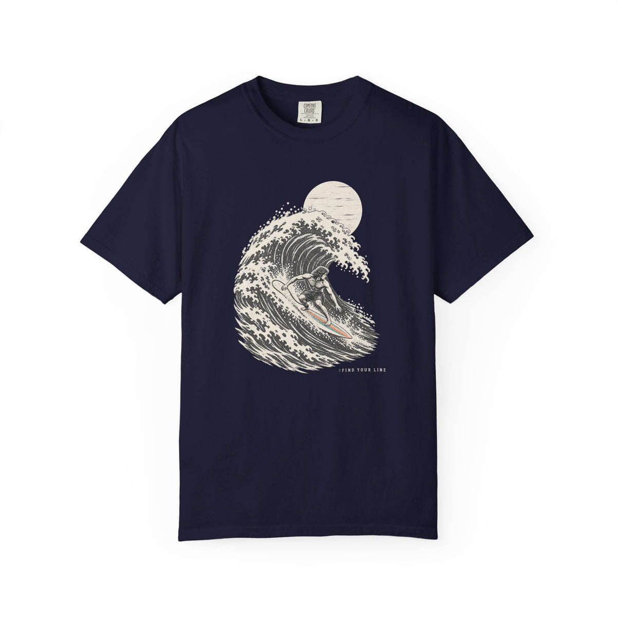 Find Your Line Tee | Vintage Surfer Wave Sketch Shirt | Inspirational Surf T-Shirt | Comfort Colors Gift