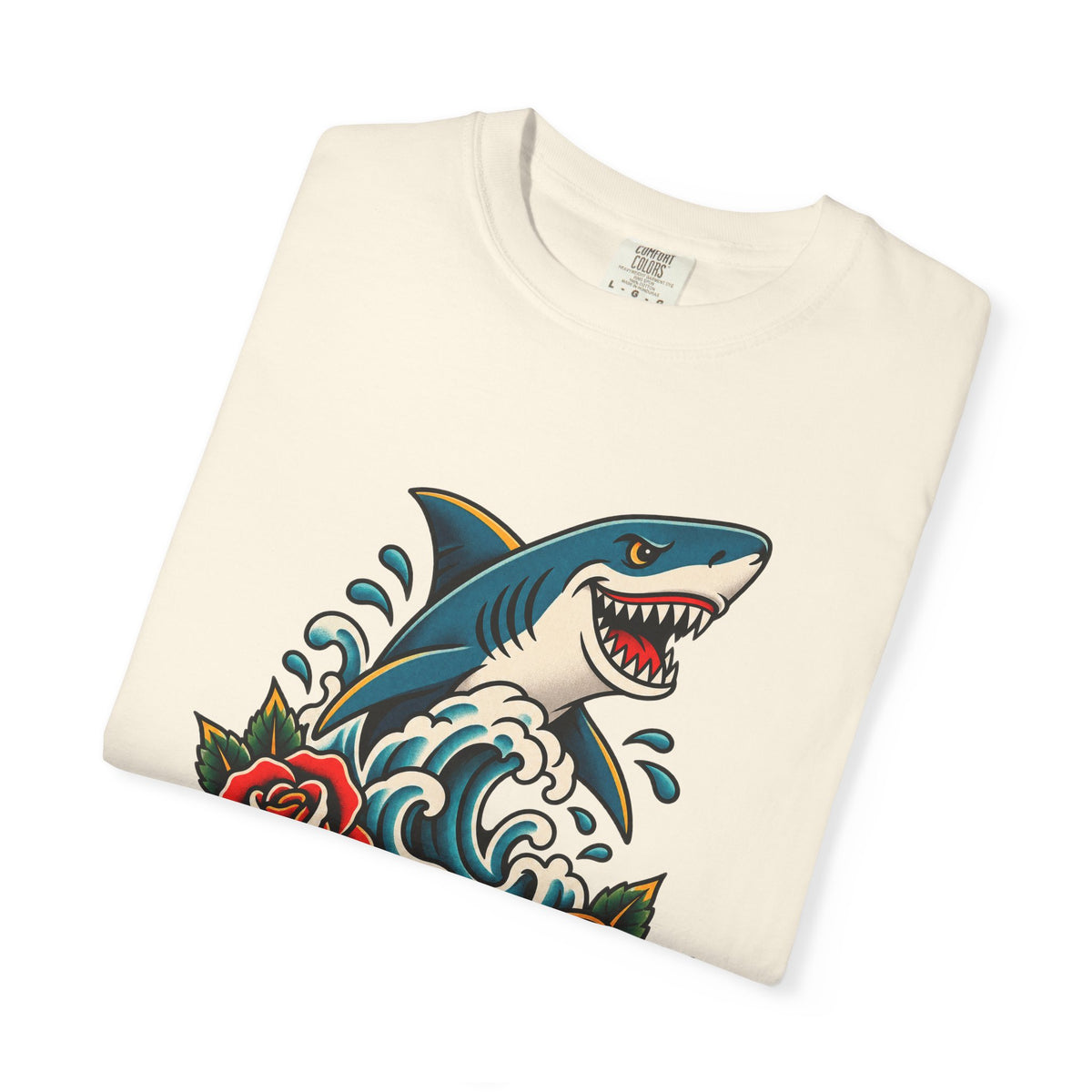 Shark Bait Not Today Tee | Tattoo Style Shark Shirt | Old School Surf T-Shirt | Comfort Colors Surfer Gift