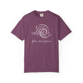 Flow Dont Force Tee | Swirl Wave Line Art Shirt | Calm Mindful Quote T-Shirt | Comfort Colors Blue Jean