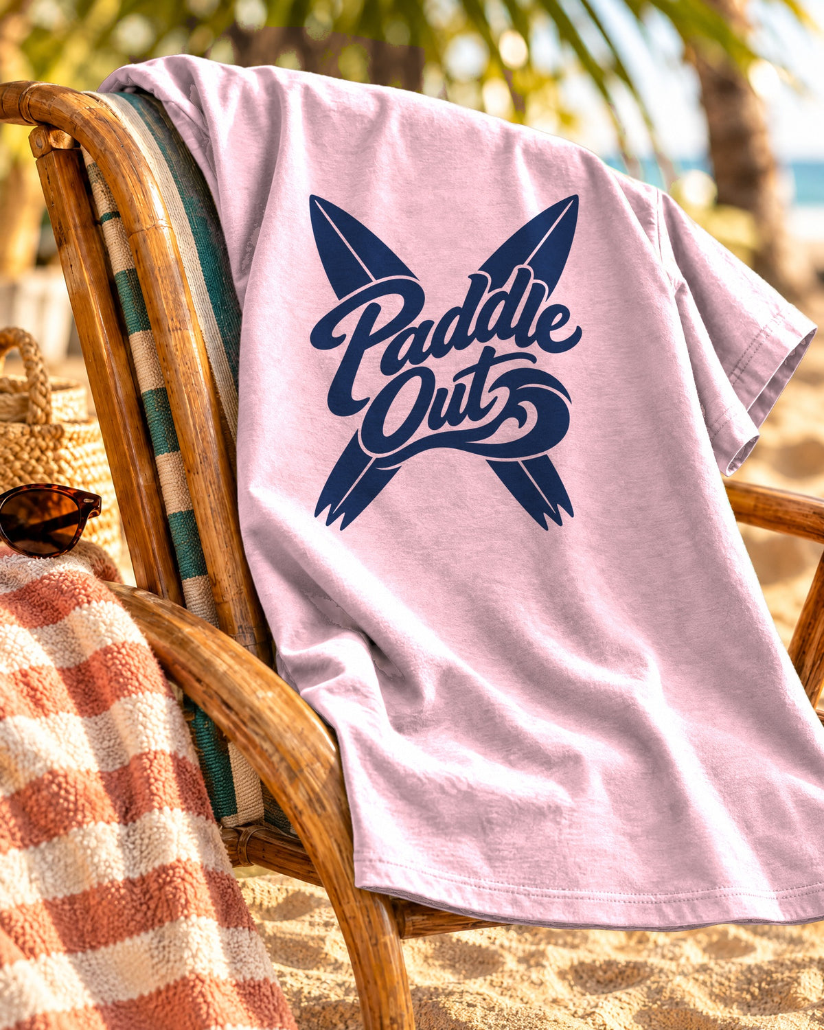 Paddle Out Surf Shirt | Crossed Surfboards Script Tee | Comfort Colors T-Shirt