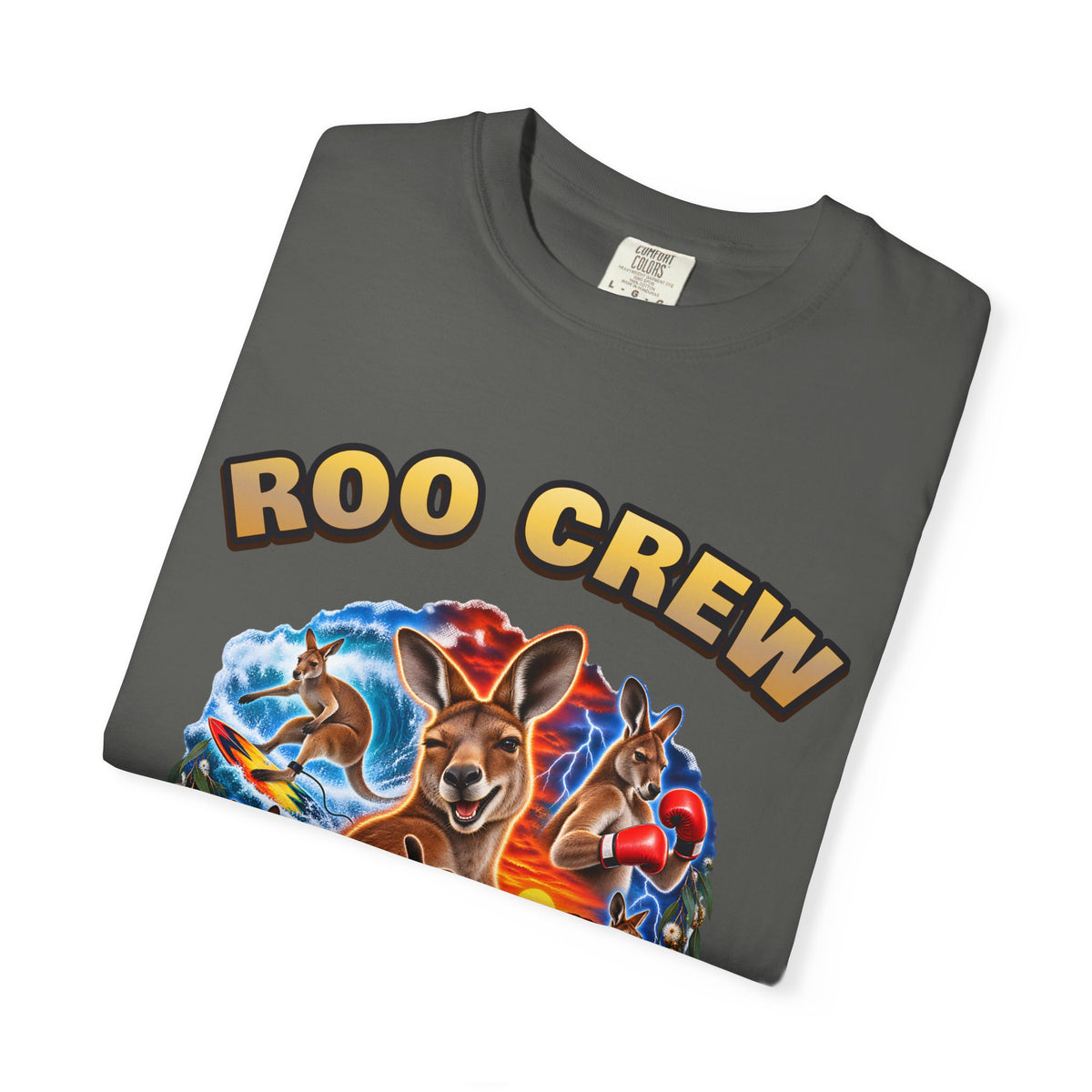 Roo Crew Kangaroo Shirt | Funny Aussie Bootleg Tee | Comfort Colors T-Shirt