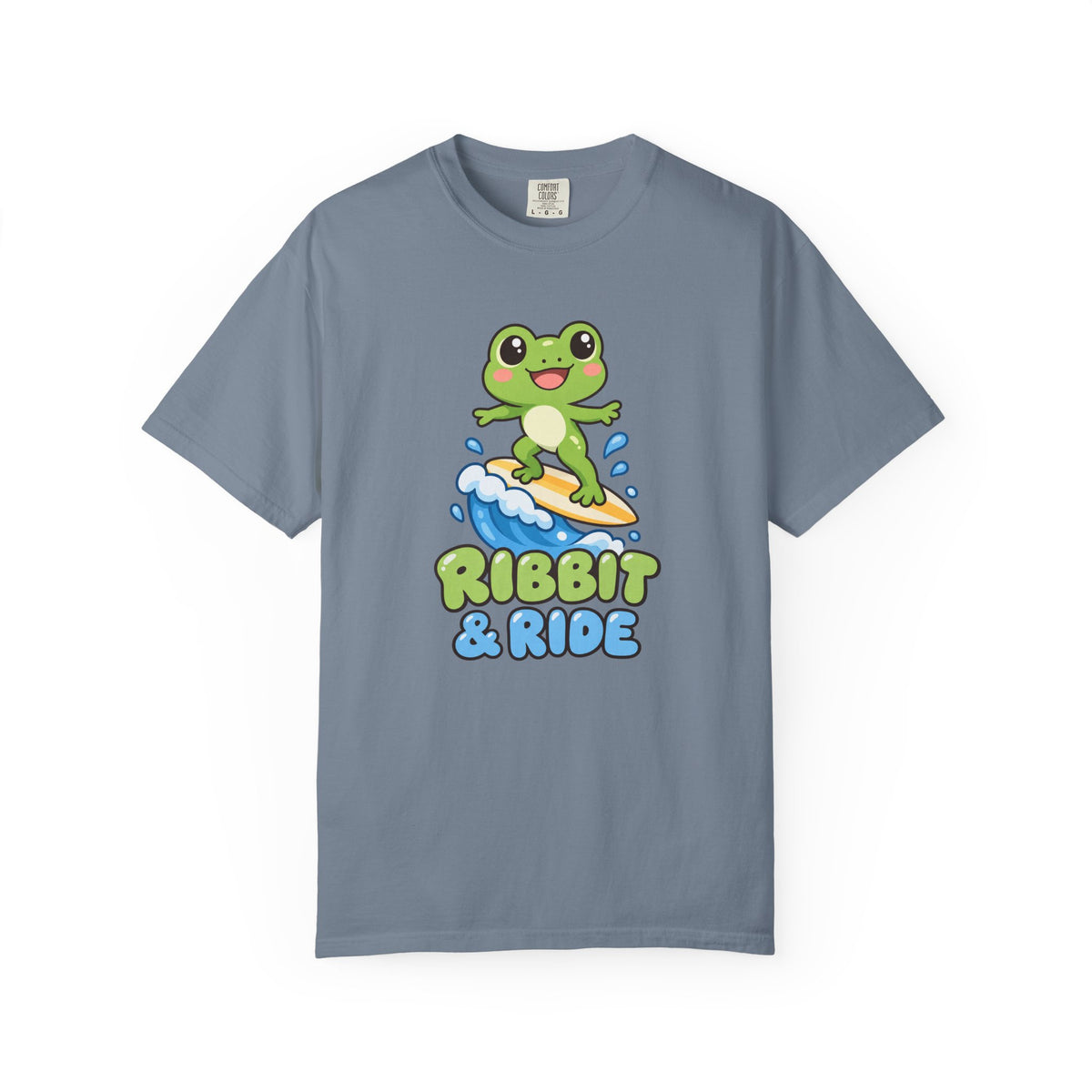 Ribbit and Ride Tee | Cute Surfing Frog Shirt | Funny Frog Surf T-Shirt | Comfort Colors Butter