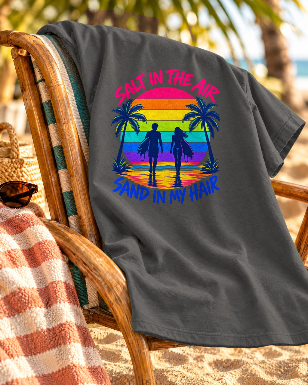 Salt In The Air Tee | Ocean Breeze Shirt | Retro Beach T-Shirt | Comfort Colors