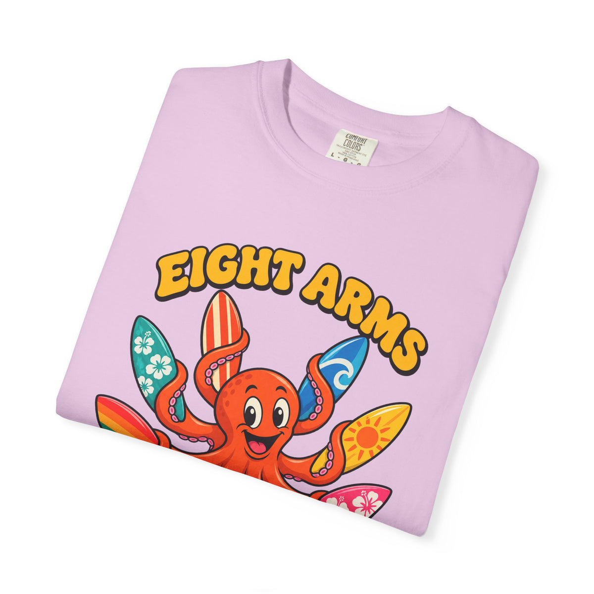 Eight Arms Not Enough Boards Tee | Funny Octopus Surfboard Shirt | Surf Quiver T-Shirt | Comfort Colors