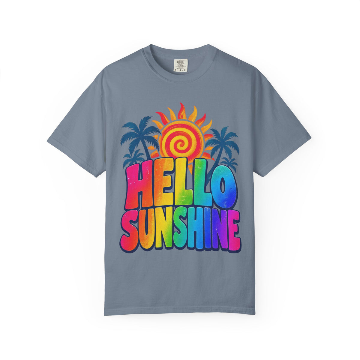 Hello Sunshine Tee | Retro Spiral Sun Shirt | Cute Summer T-Shirt | Comfort Colors