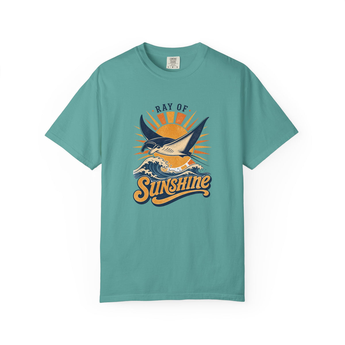 Ray Of Sunshine Tee | Manta Ray Shirt | Retro Beach T-Shirt | Comfort Colors Gift