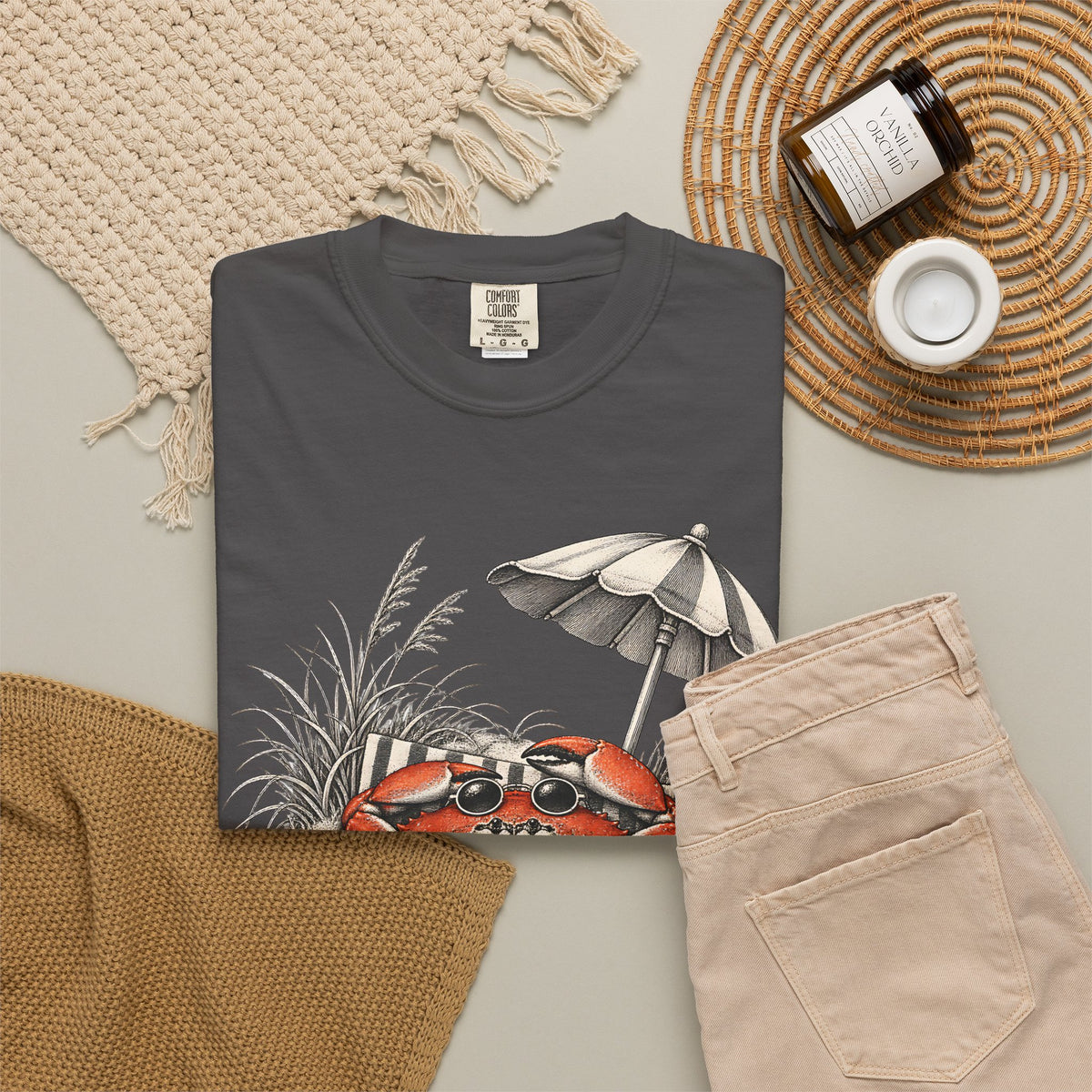 Sunburnt And Unbothered Crab Shirt | Funny Beach Crab Tee | Comfort Colors T-Shirt
